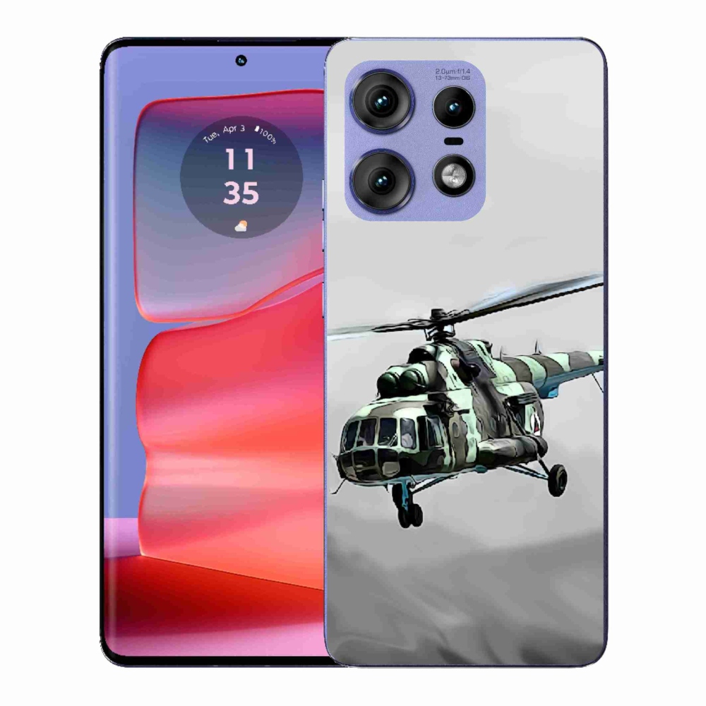 Zselés borítás mmCase a Motorola Edge 50 Pro készülékhez - katonai helikopterhez