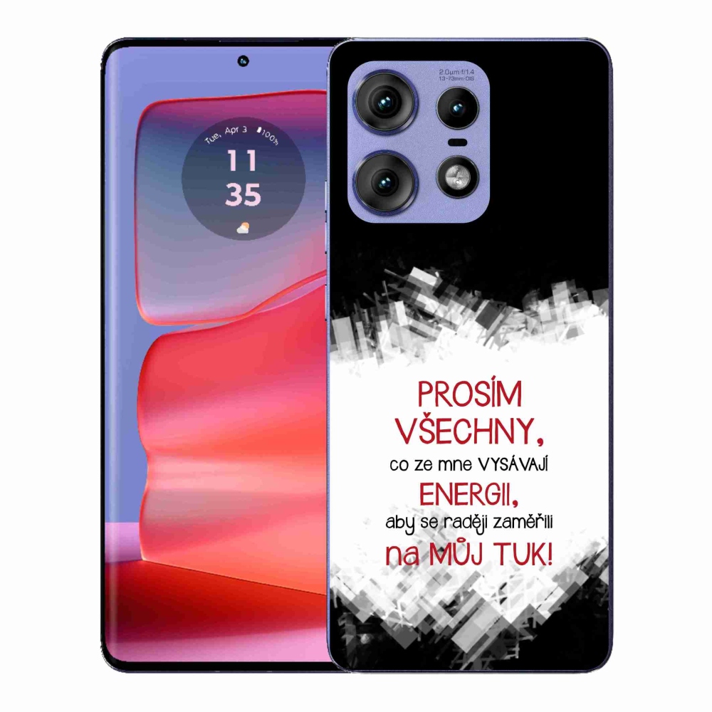 Zselés borító mmCase a Motorola Edge 50 Pro készülékhez - vicces szöveg 1 piros