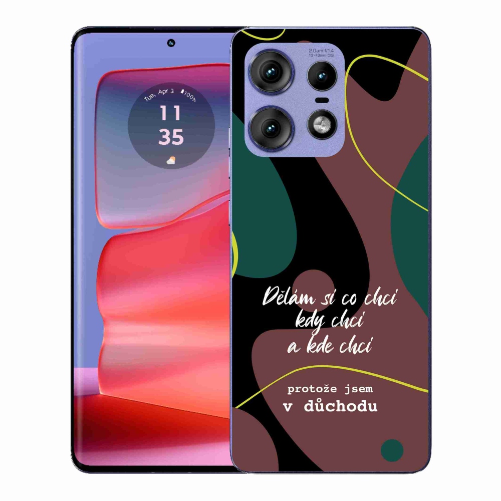Gél borító mmCase a Motorola Edge 50 Pro készülékhez - vicces szöveg 10 fekete háttér