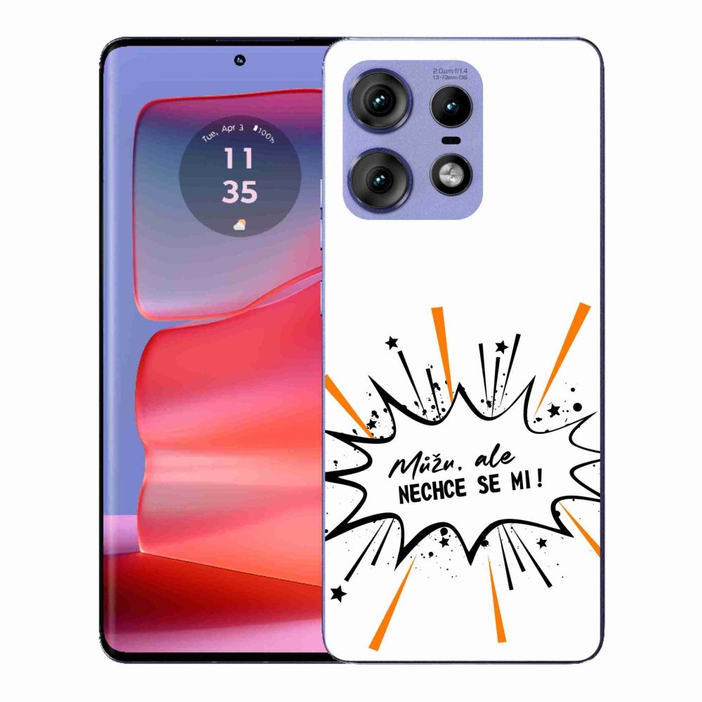 Gél borító mmCase a Motorola Edge 50 Pro készülékhez - vicces szöveg 11 fehér háttér