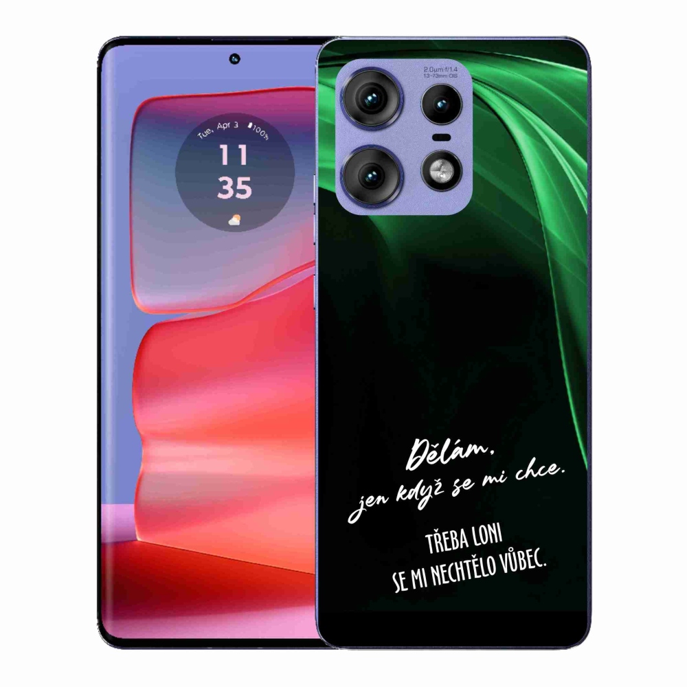 Gél borító mmCase a Motorola Edge 50 Pro készülékhez - vicces szöveg 12 fekete háttér