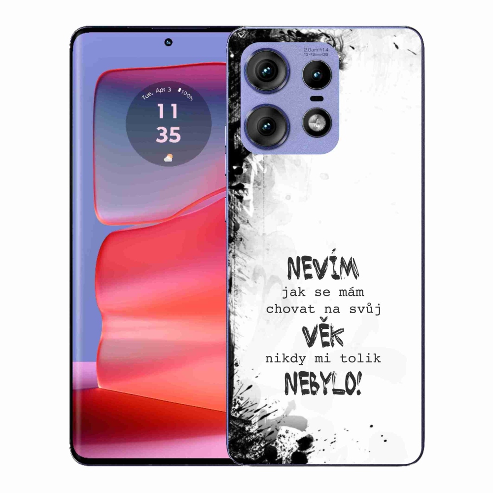 Gél borító mmCase a Motorola Edge 50 Pro készülékhez - vicces szöveg 14 fehér háttér