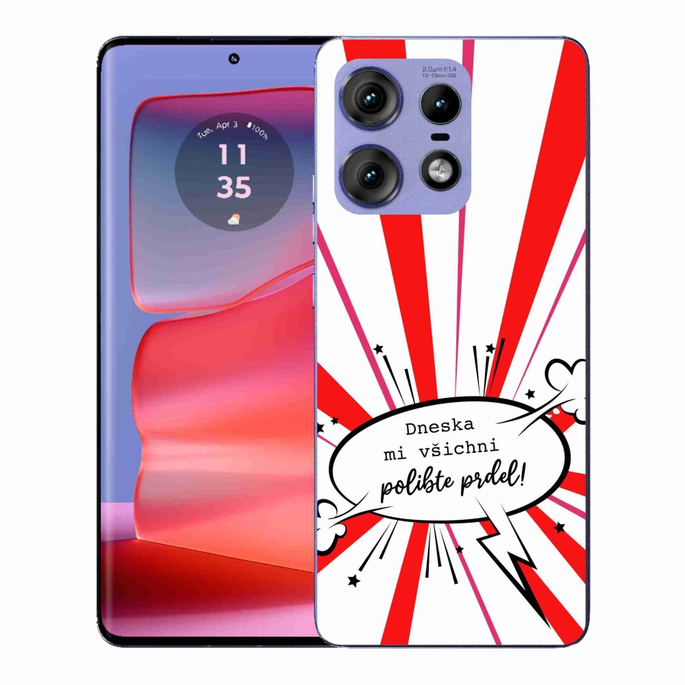 Gél borító mmCase a Motorola Edge 50 Pro készülékhez - vicces szöveg 15 fehér háttér