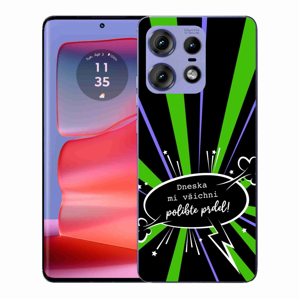Gél borító mmCase a Motorola Edge 50 Pro készülékhez - vicces szöveg 15 fekete háttér