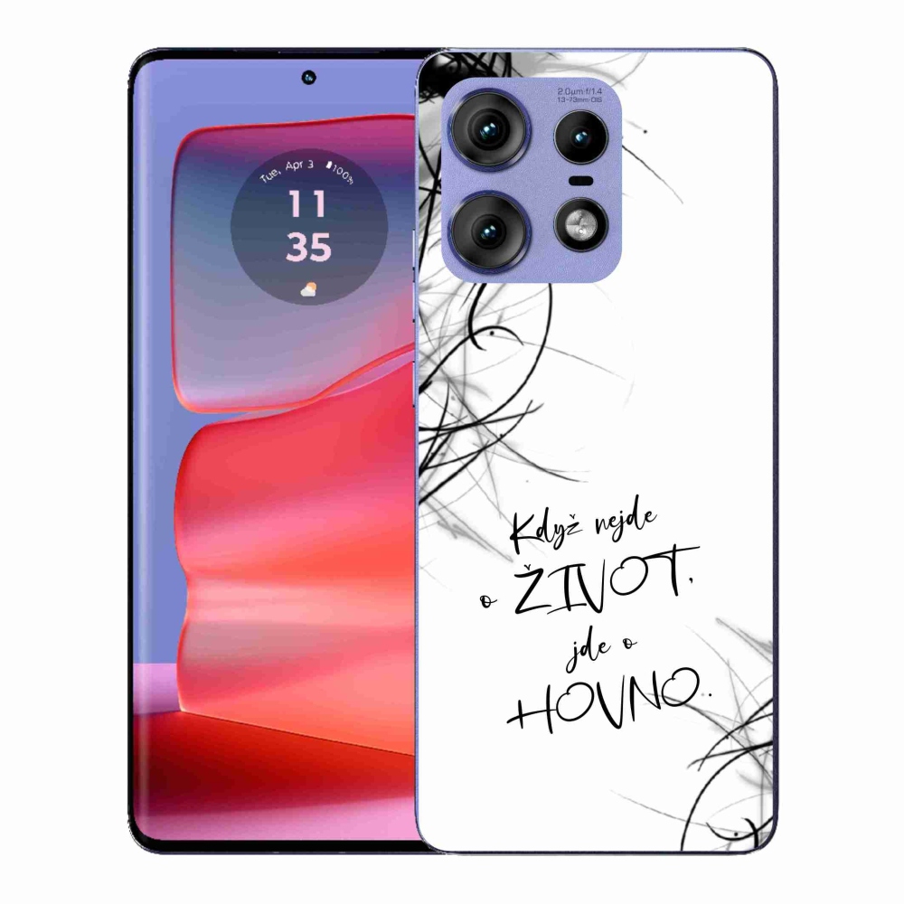 Gél borító mmCase a Motorola Edge 50 Pro készülékhez - vicces szöveg 16 fehér háttér