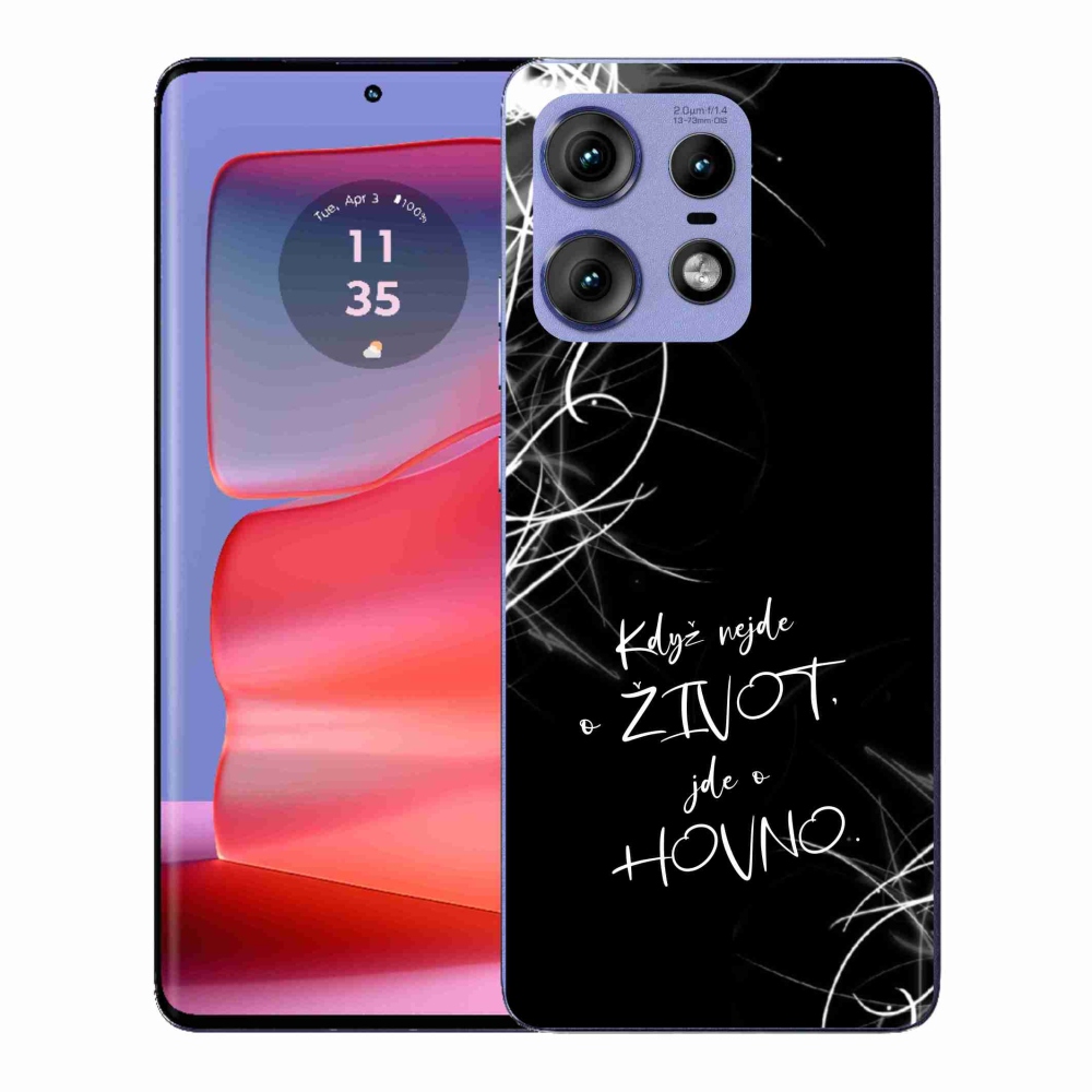 Gél borító mmCase a Motorola Edge 50 Pro készülékhez - vicces szöveg 16 fekete háttér