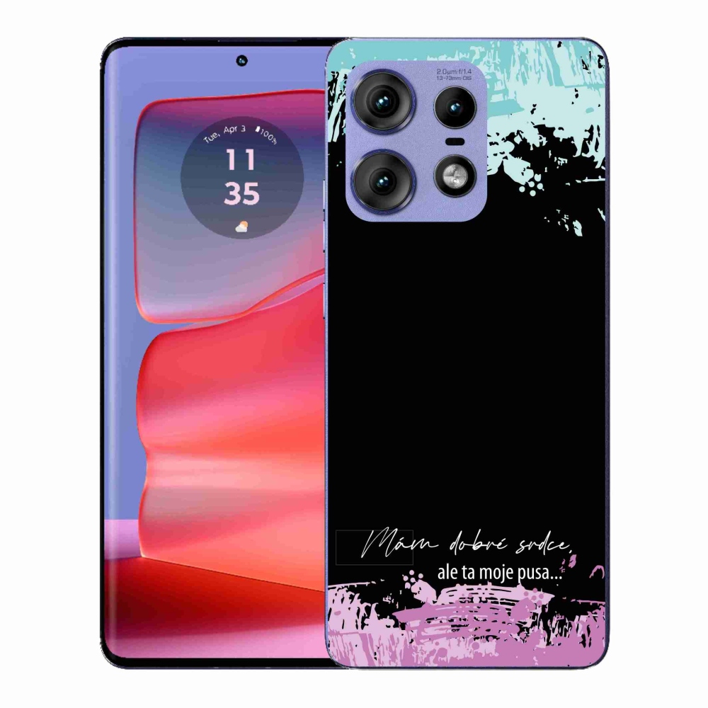 Gél borító mmCase a Motorola Edge 50 Pro készülékhez - vicces szöveg 3 fekete háttér