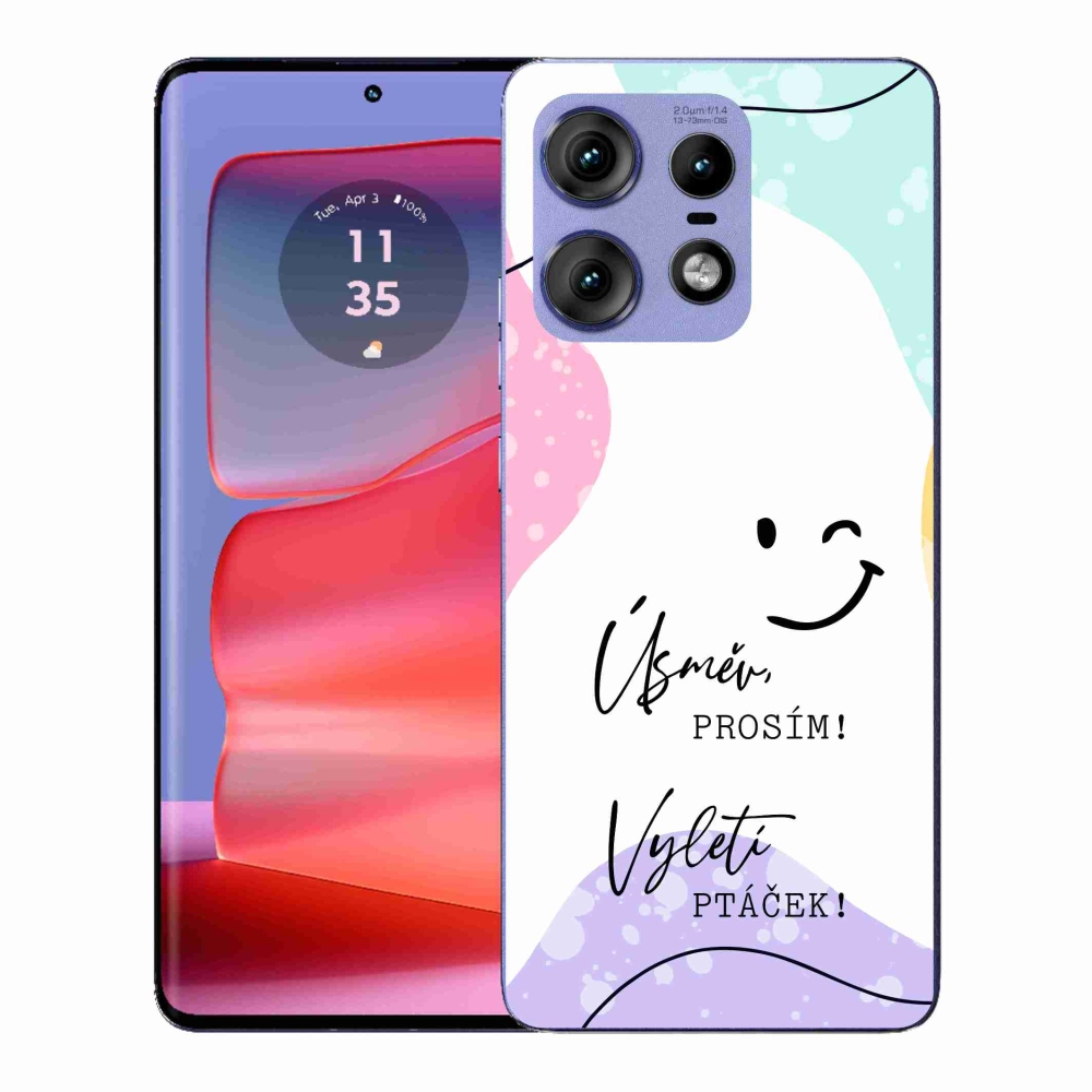 Gél borító mmCase a Motorola Edge 50 Pro készülékhez - vicces szöveg 4 fehér háttér