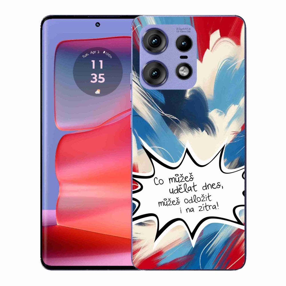 Gél borító mmCase a Motorola Edge 50 Pro készülékhez - vicces szöveg 9 fehér háttér