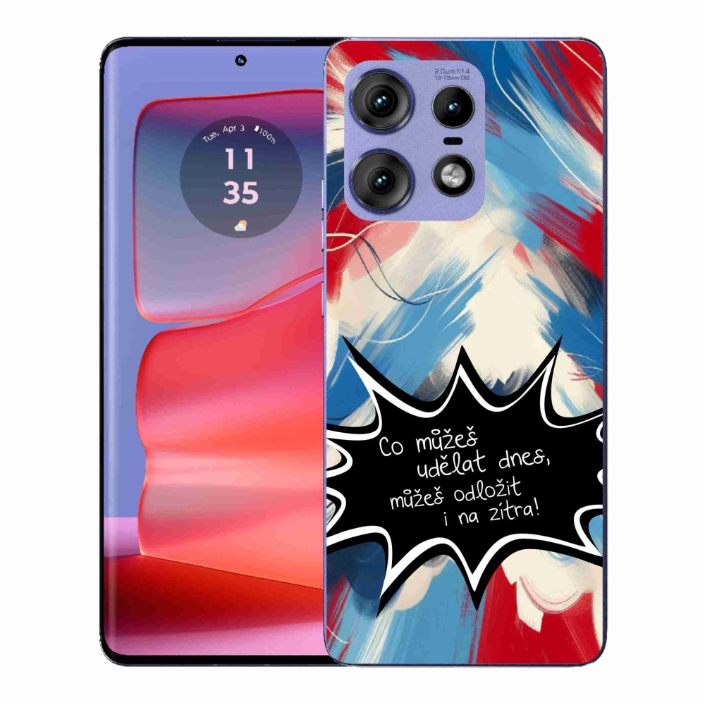 Gél borító mmCase a Motorola Edge 50 Pro készülékhez - vicces szöveg 9 fekete háttér