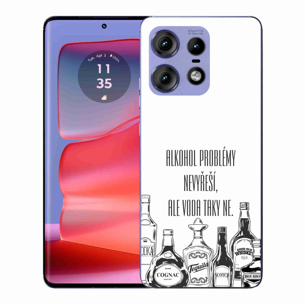 Gél borító mmCase a Motorola Edge 50 Pro készülékhez - vicces szöveg fehér háttérrel