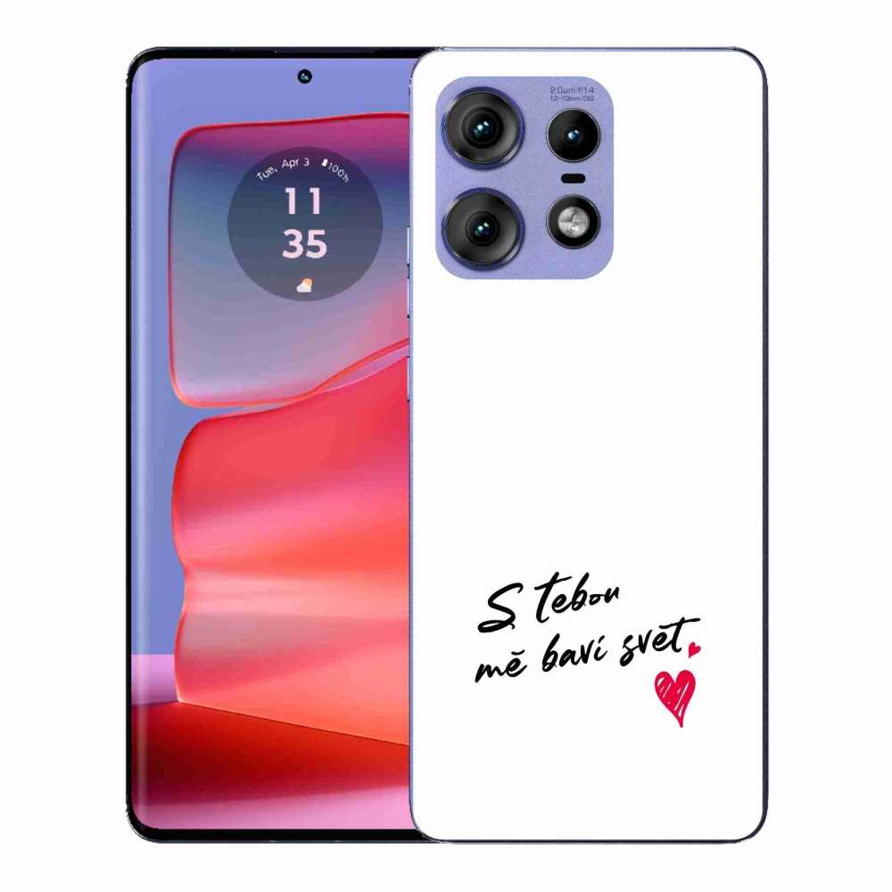Gél borító mmCase a Motorola Edge 50 Pro készülékhez - szerelmes szöveg 1 fehér háttér