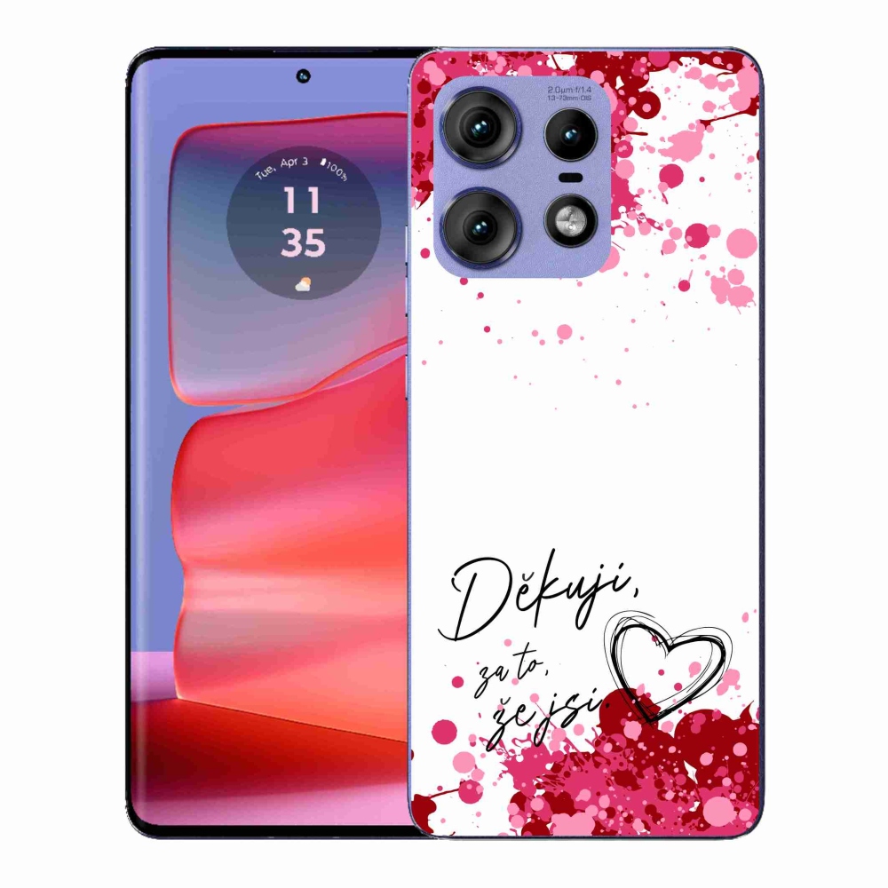 Zselés borító mmCase a Motorola Edge 50 Pro készülékhez - szerelmes szöveg 2 fehér háttér