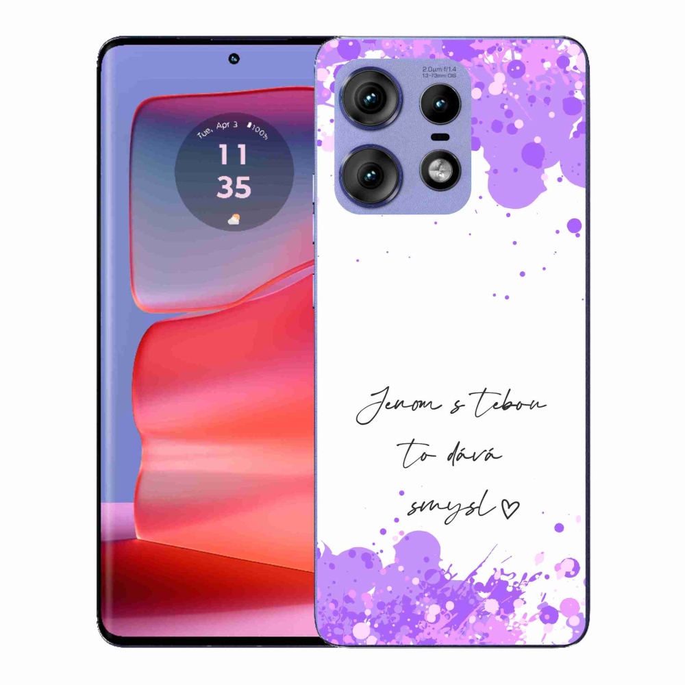 Gél borító mmCase a Motorola Edge 50 Pro készülékhez - szerelmes szöveg fehér háttérrel