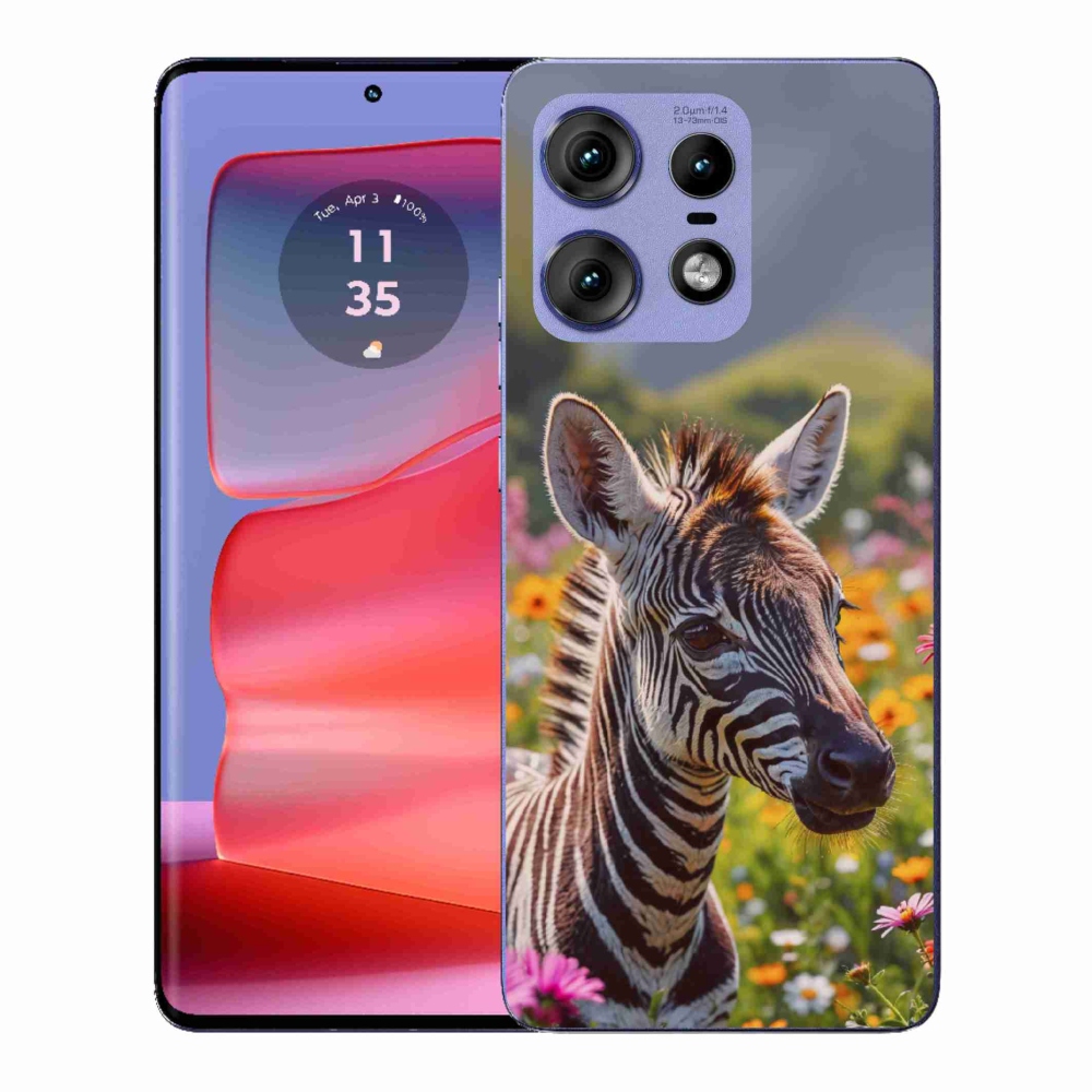 Zselés borítás mmCase a Motorola Edge 50 Pro készülékhez - zebra a réten