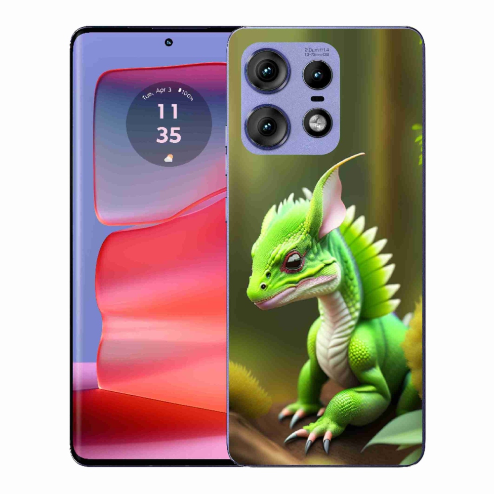 Zselés borítás mmCase a Motorola Edge 50 Pro készülékhez - zöld sárkány