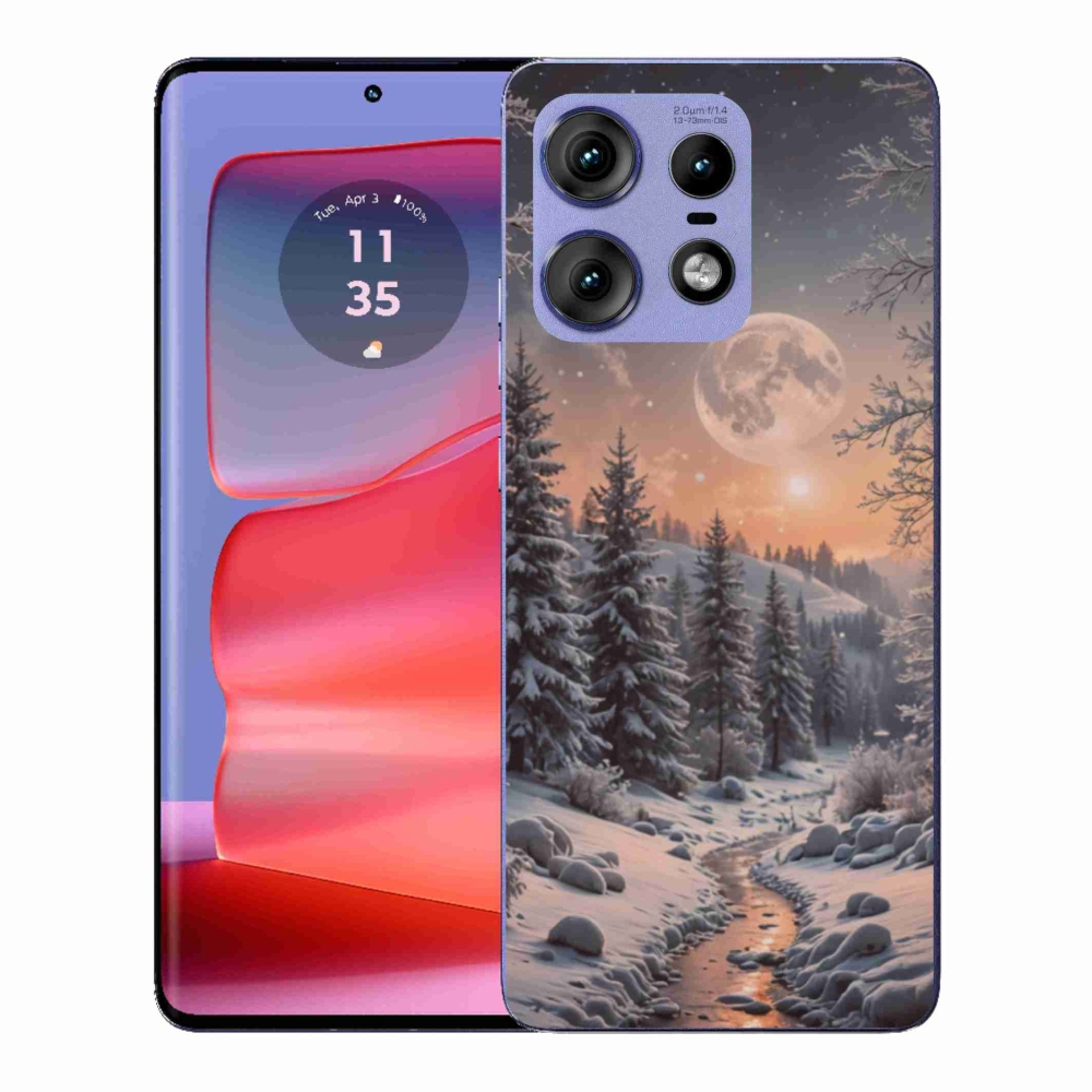 Zselés borítás mmCase a Motorola Edge 50 Pro készülékhez - téli tájkép 2