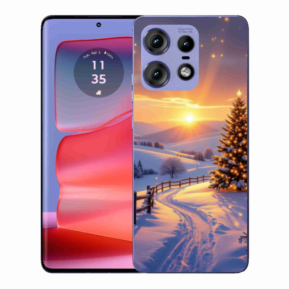 Zselés borítás mmCase a Motorola Edge 50 Pro készülékhez - téli tájkép