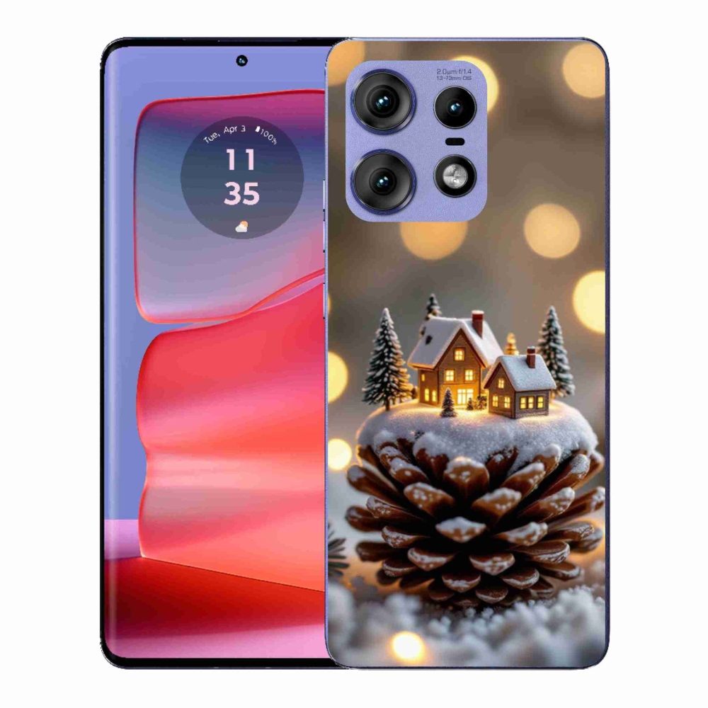 Zselés borítás mmCase a Motorola Edge 50 Pro készülékhez - téli falu