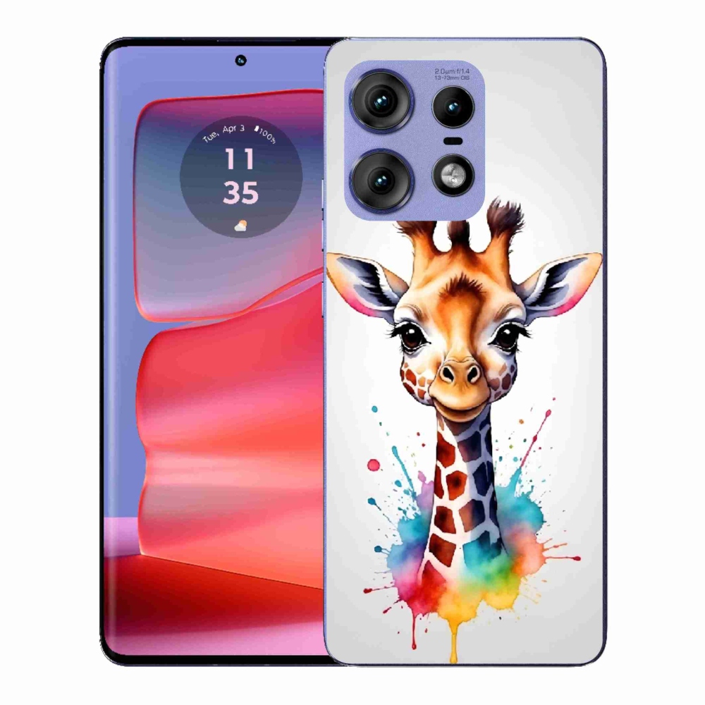 Zselés borítás mmCase a Motorola Edge 50 Pro készülékhez - zsiráf 1