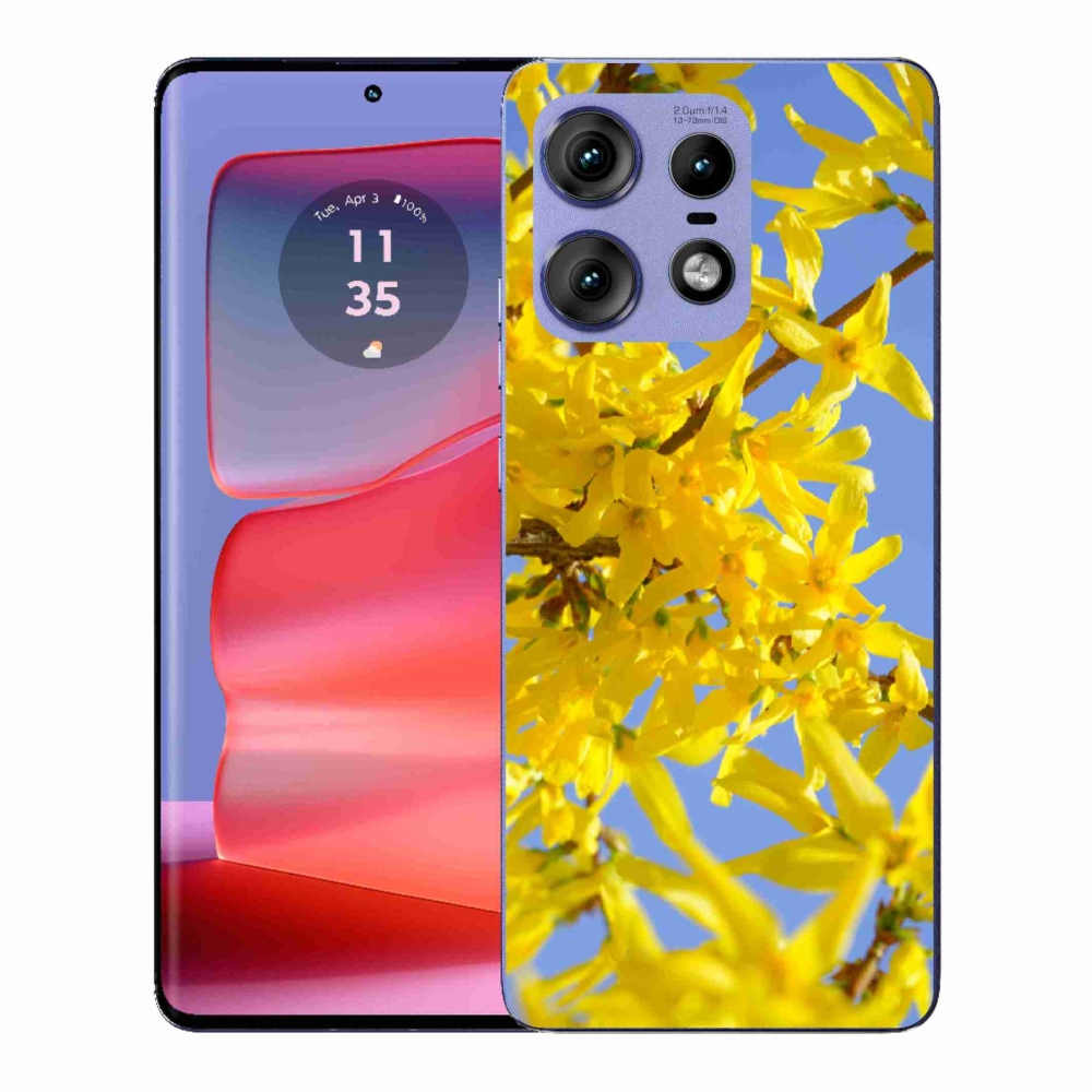 Gél védőhuzat mmCase a Motorola Edge 50 Pro készülékhez - sárga virágok