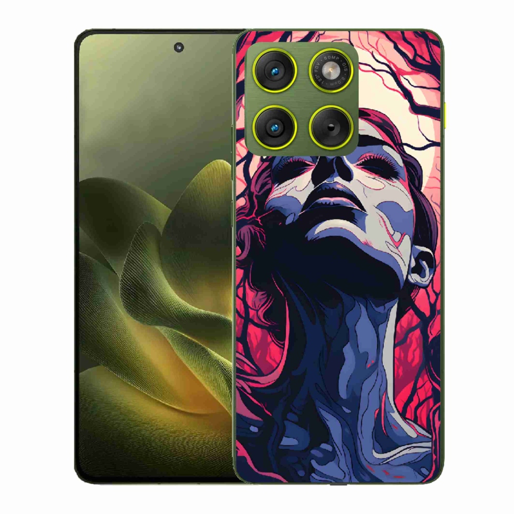 Zselés borítás mmCase a Motorola Edge 70 készülékhez - absztrakt arc