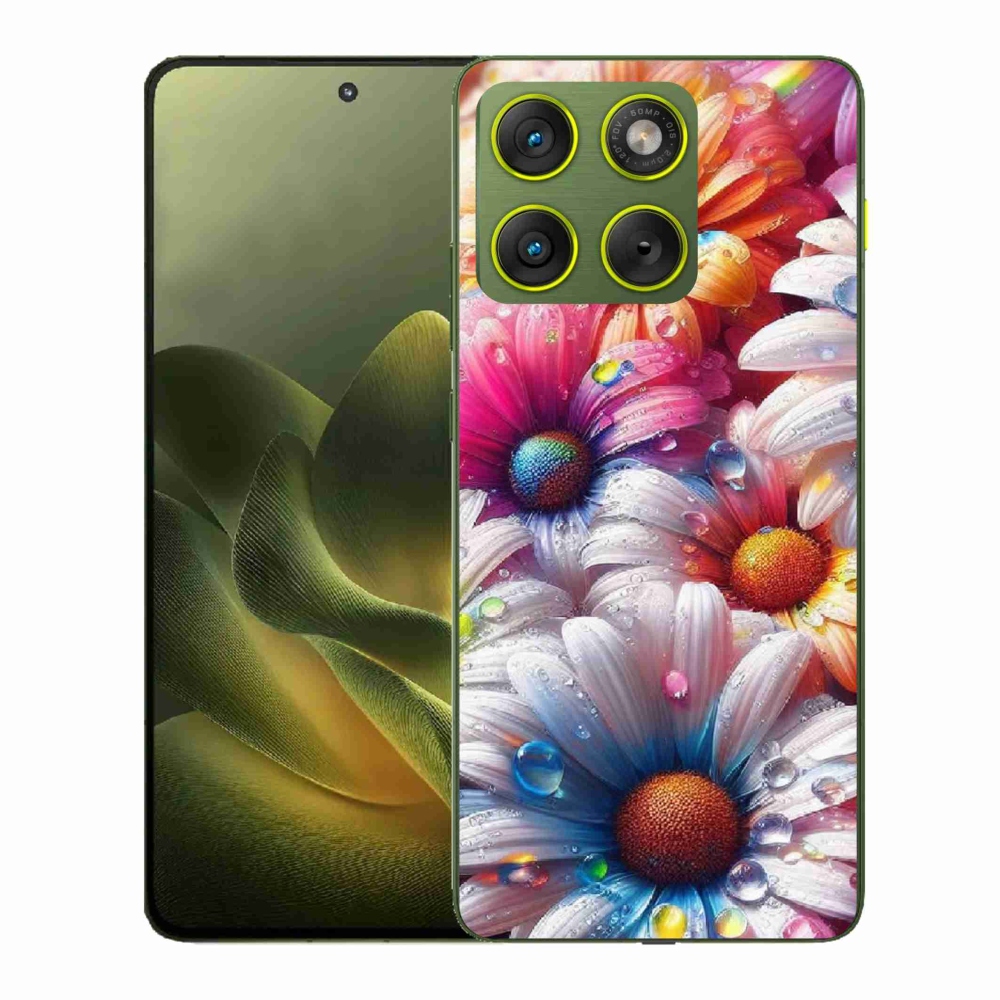 Zselés borítás mmCase a Motorola Edge 70 készülékhez - színes margaréták