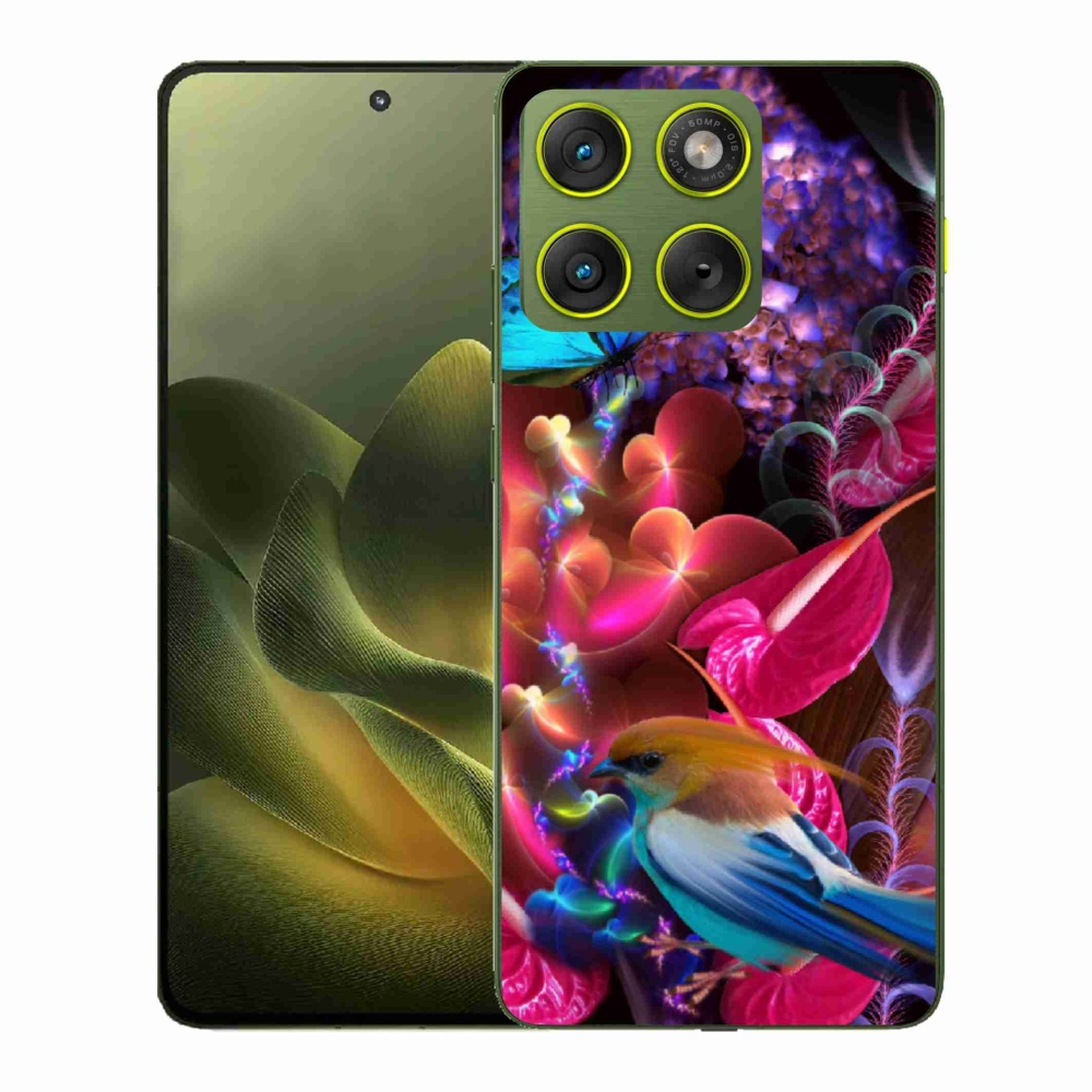 Zselés borítás mmCase a Motorola Edge 70 készülékhez - színes virágok
