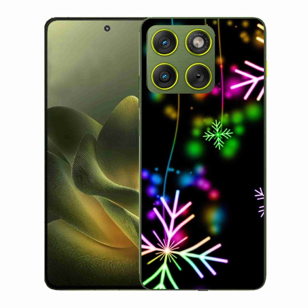 Zselés borítás mmCase a Motorola Edge 70 készülékhez - színes pelyhekkel