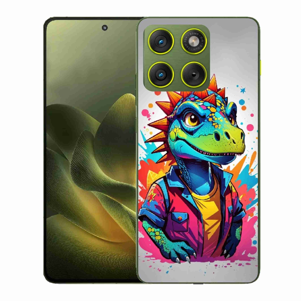Zselés borítás mmCase a Motorola Edge 70 készülékhez - színes dinoszaurusz