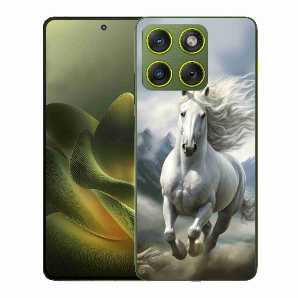 Zselés borítás mmCase a Motorola Edge 70-hez - futó fehér ló 3