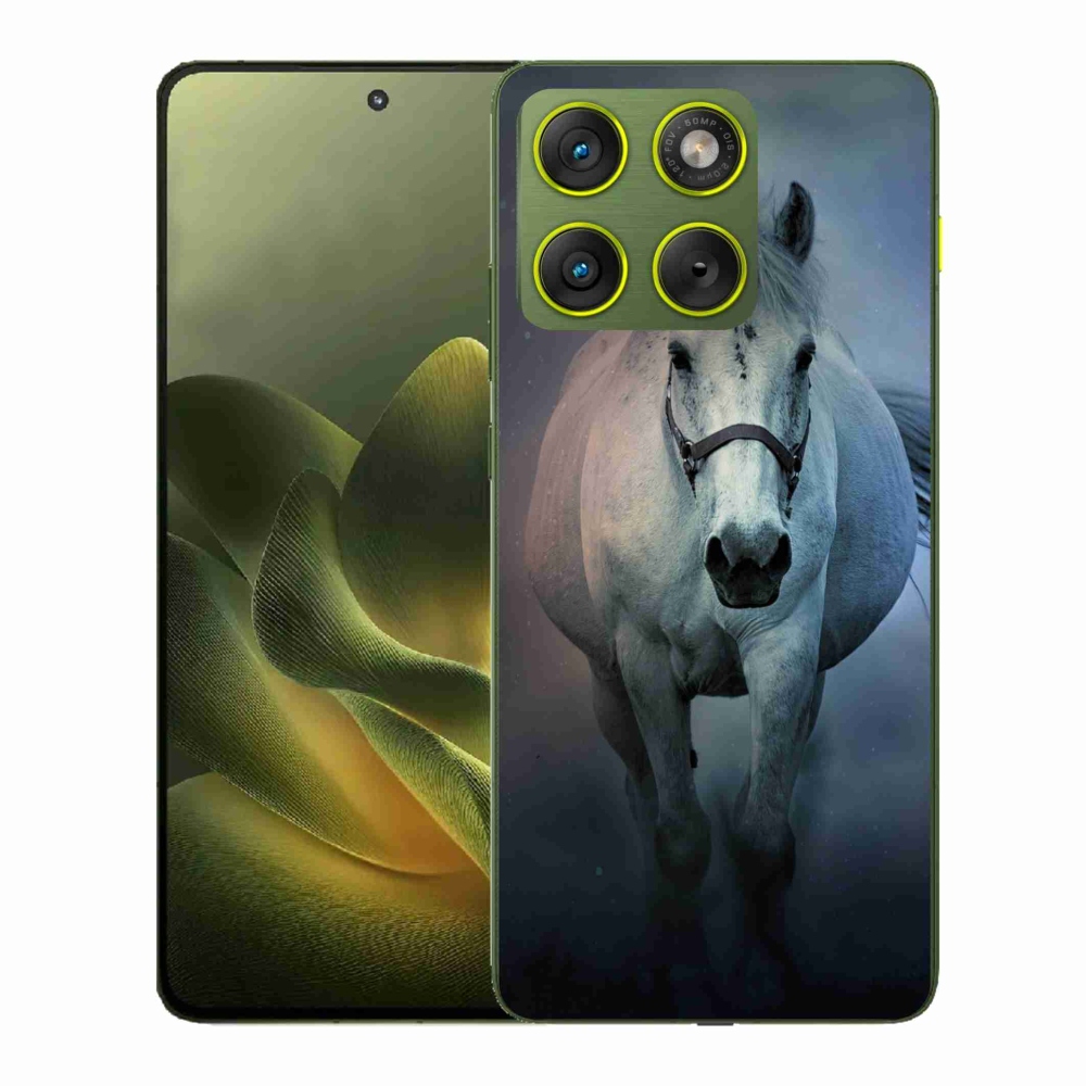 Zselés borítás mmCase a Motorola Edge 70 készülékhez - futó fehér ló