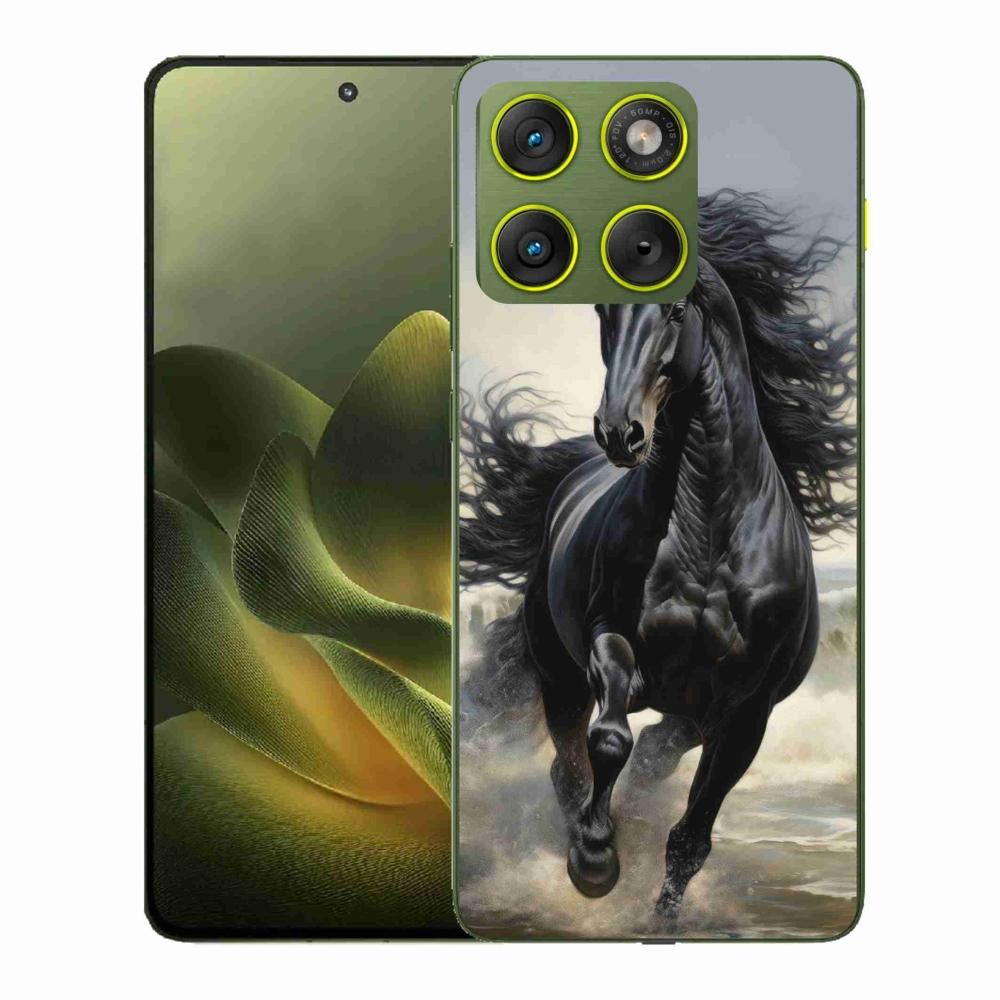 Zselés borítás mmCase a Motorola Edge 70 készülékhez - fekete ló futófekete