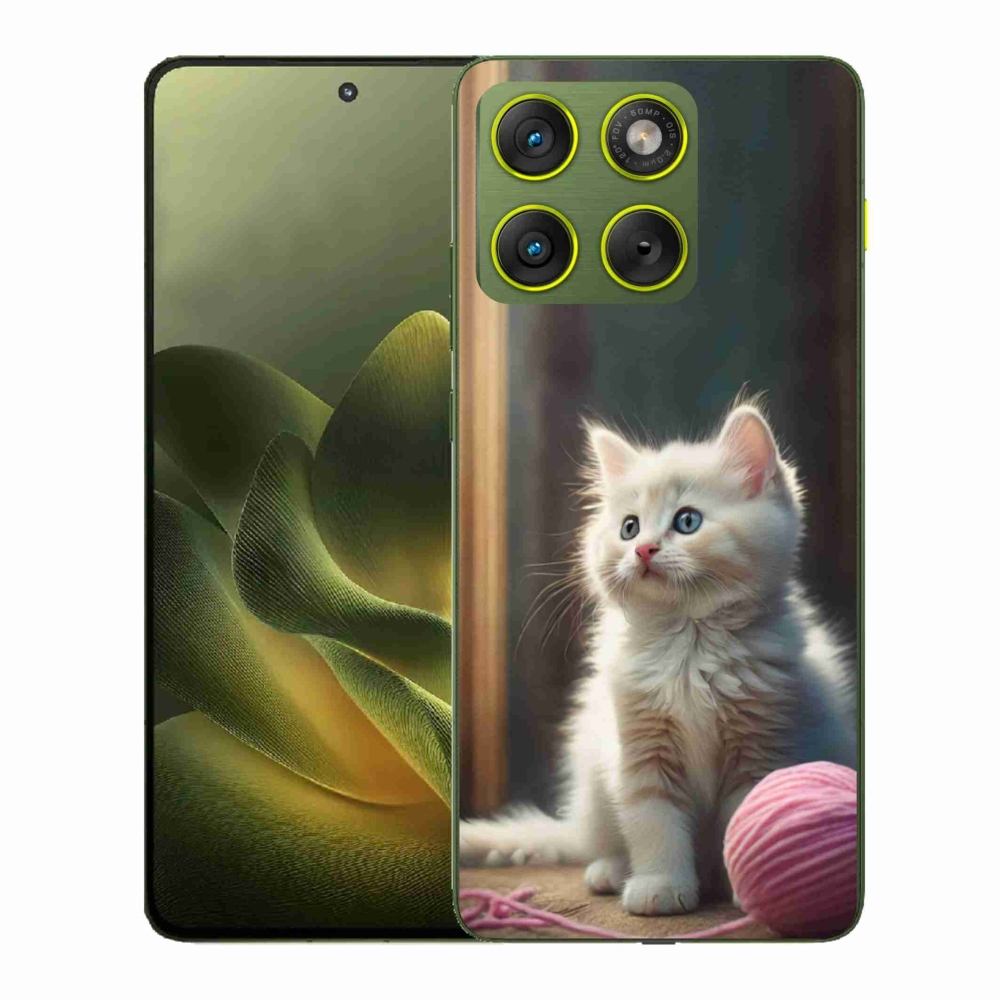 Zselés borítás mmCase a Motorola Edge 70 készülékhez - fehér cica 2