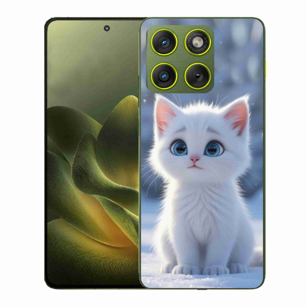 Zselés borítás mmCase a Motorola Edge 70 készülékhez - fehér cica 3