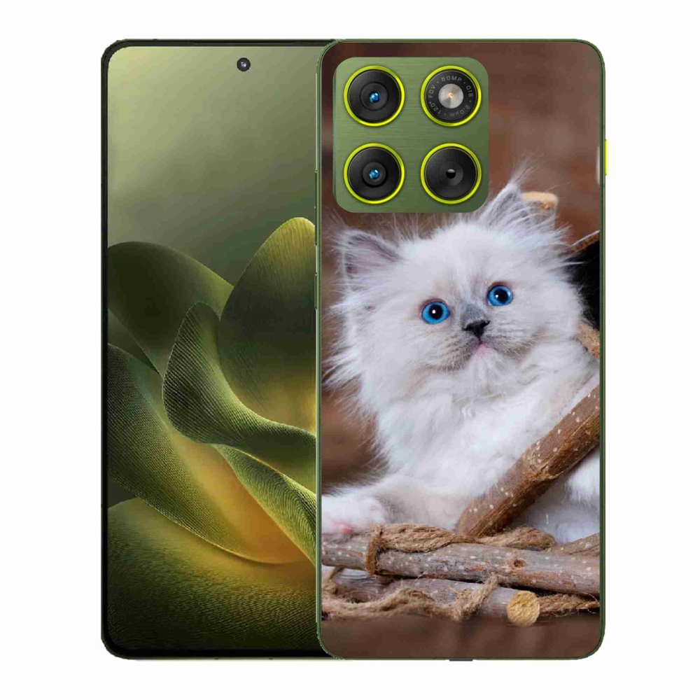 Zselés borítás mmCase a Motorola Edge 70 készülékhez - fehér cica