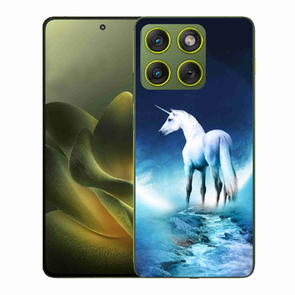 Zselés borítás mmCase Motorola Edge 70 készülékhez - fehér egyszarvú