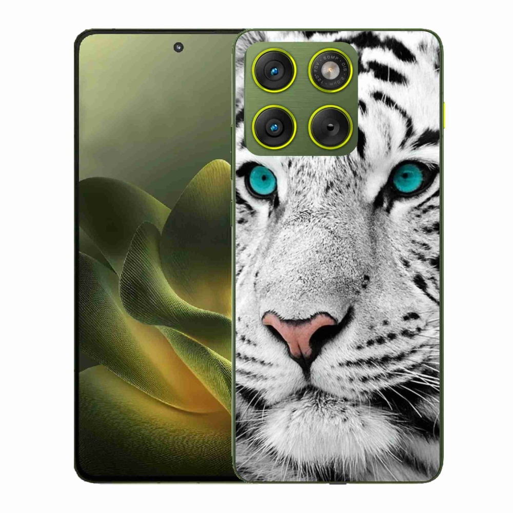Zselés borítás mmCase a Motorola Edge 70 készülékhez - fehér tigris