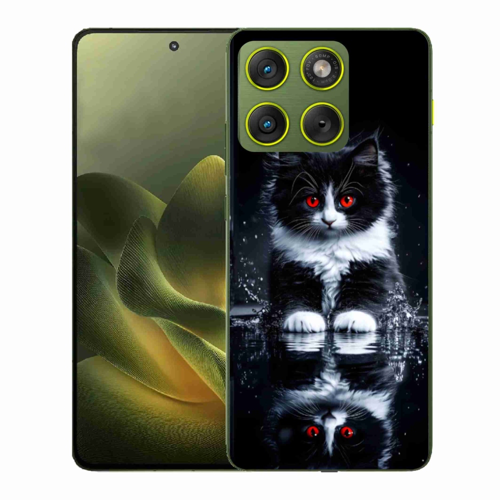 Zselés borítás mmCase a Motorola Edge 70 készülékhez - fekete-fehér cica