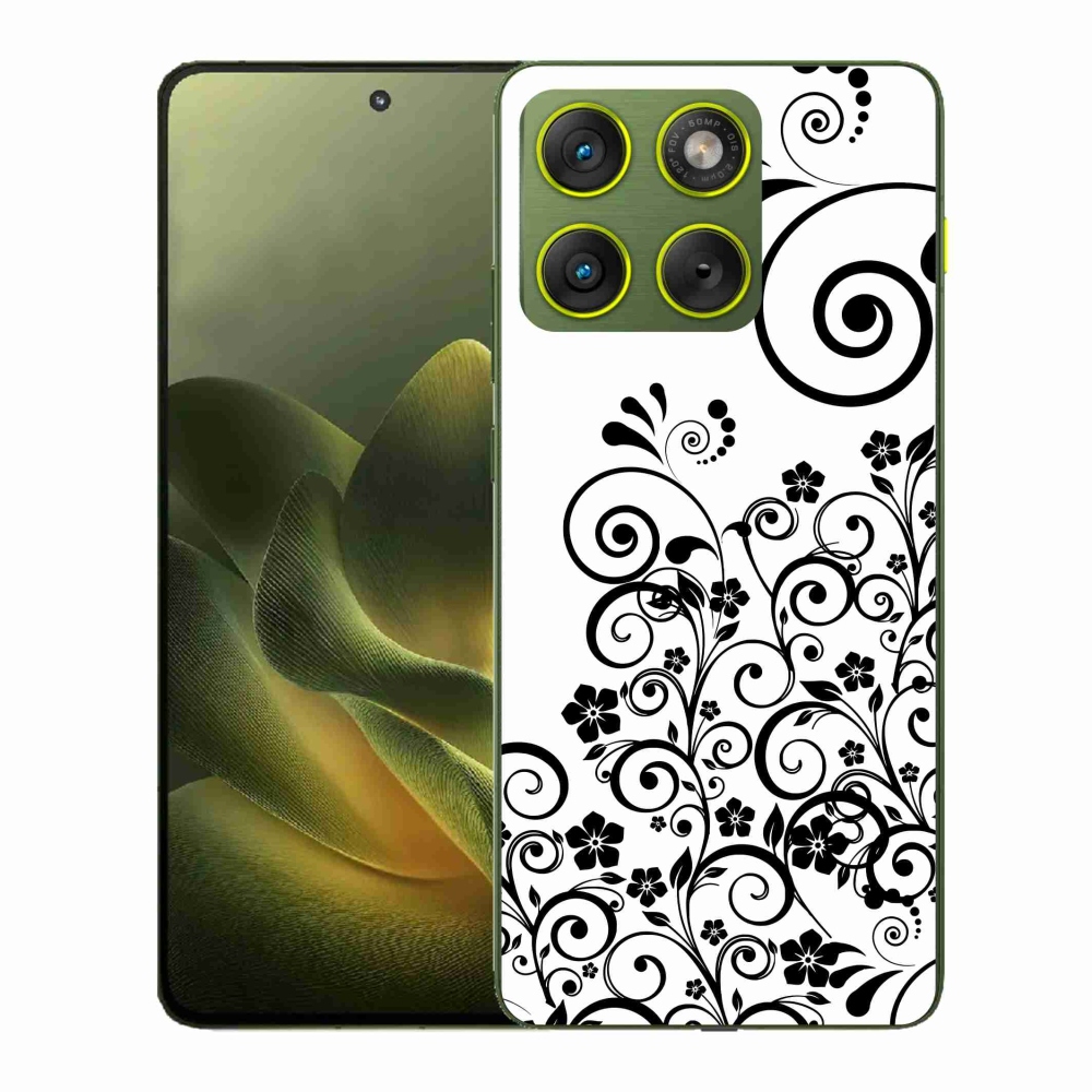 Zselés borítás mmCase a Motorola Edge 70 készülékhez - fekete-fehér virágminták