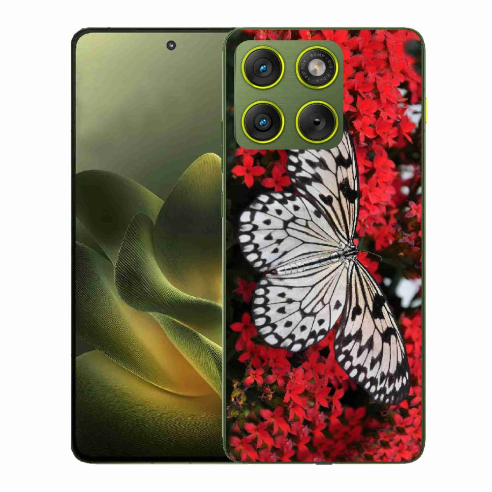 Zselés borítás mmCase a Motorola Edge 70 készülékhez - fekete-fehér pillangó 1
