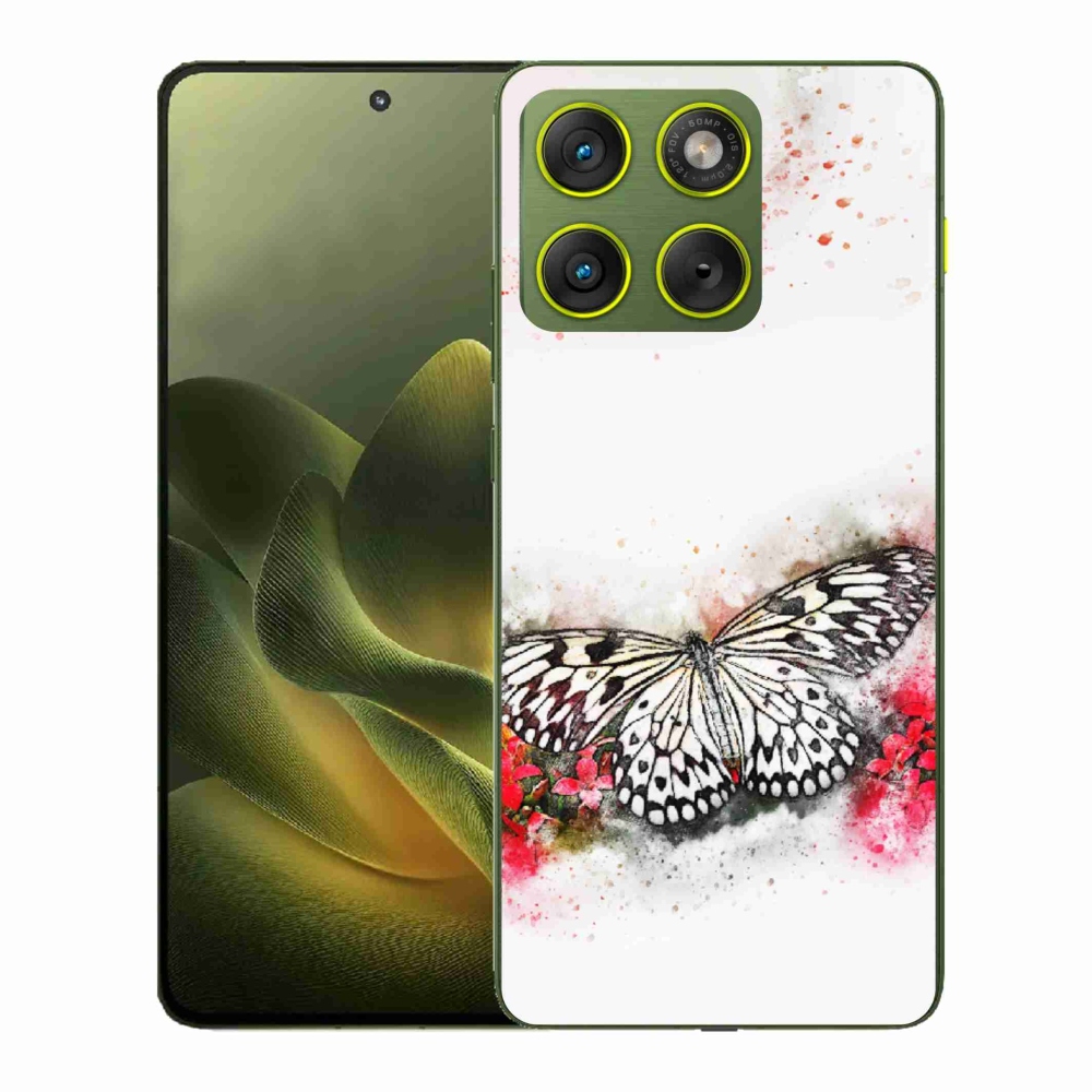 Zselés borítás mmCase a Motorola Edge 70 készülékhez - fekete-fehér pillangó