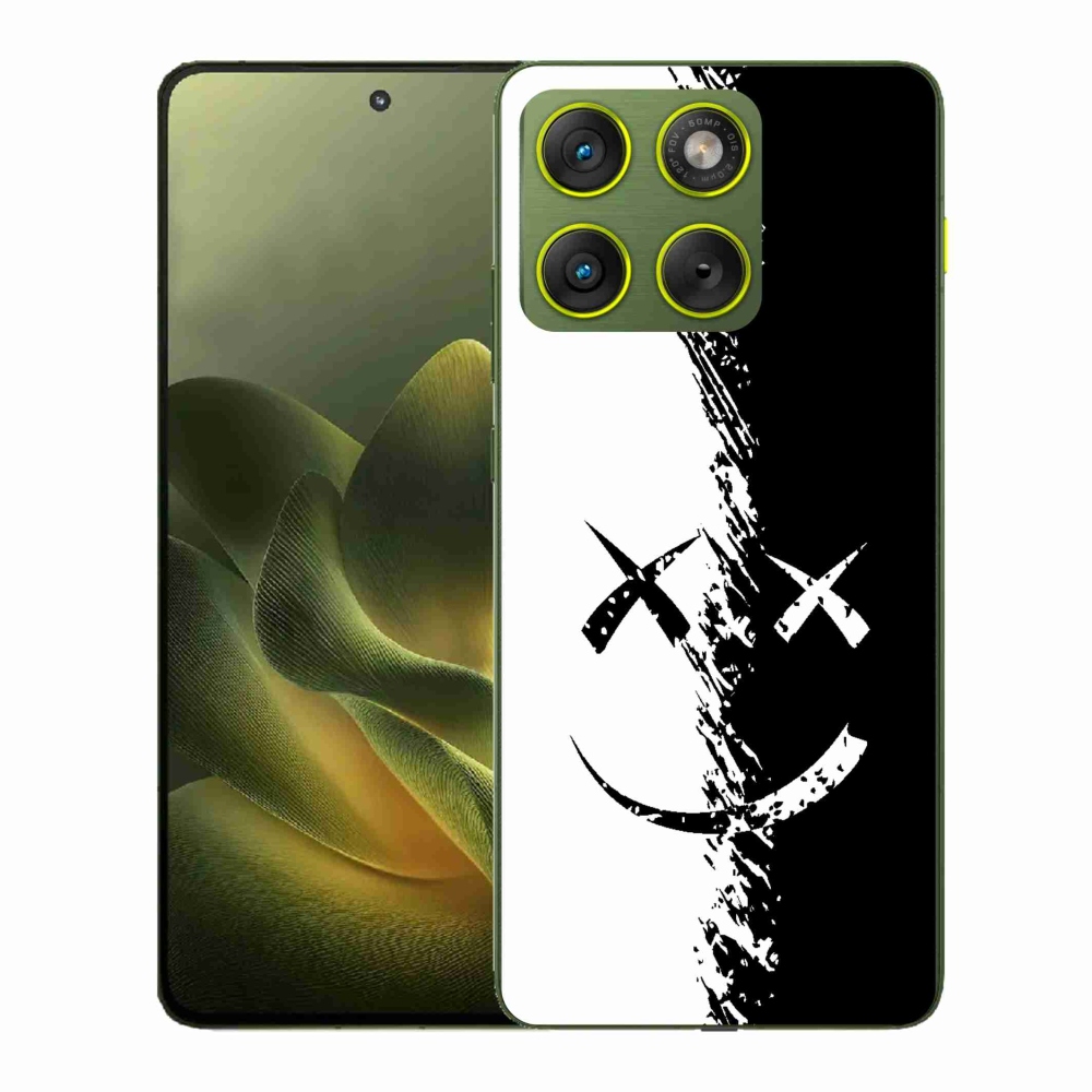 Zselés borítás mmCase a Motorola Edge 70 készülékhez - fekete-fehér mosolygó