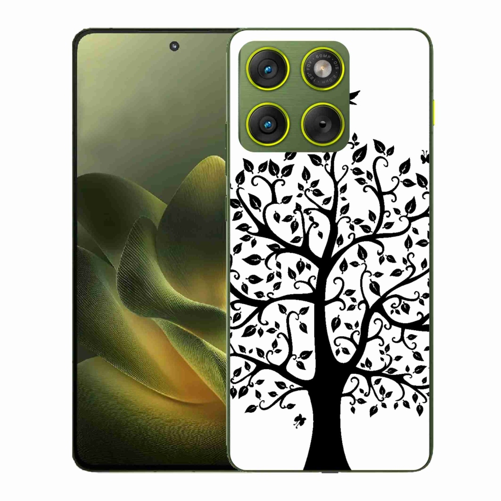 Zselés borítás mmCase a Motorola Edge 70 készülékhez - fekete-fehér fa