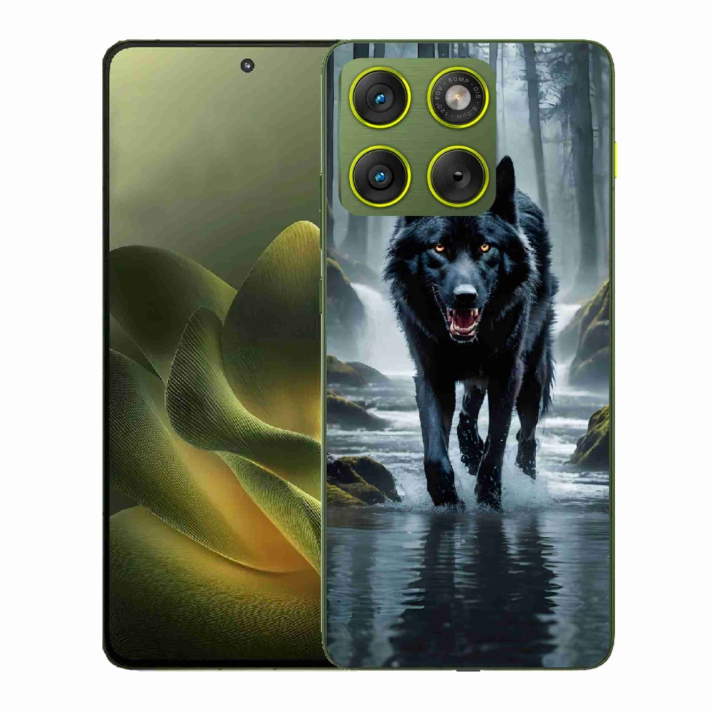 Zselés borítás mmCase a Motorola Edge 70 készülékhez - fekete farkas