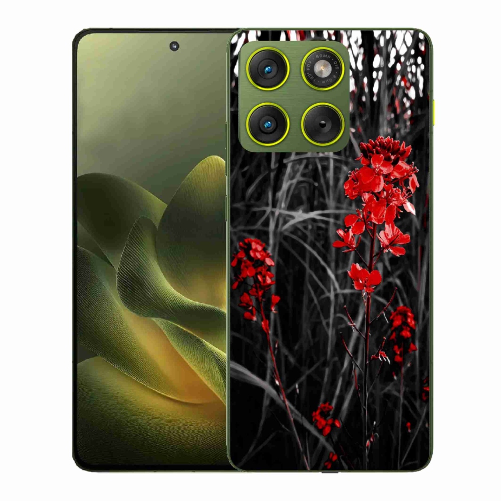 Zselés borítás mmCase Motorola Edge 70 - piros növényhez