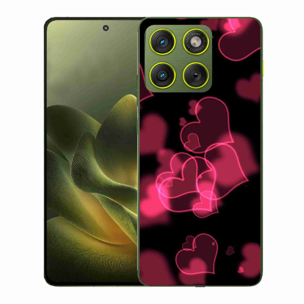 Zselés borítás mmCase a Motorola Edge 70 készülékhez - piros szívek