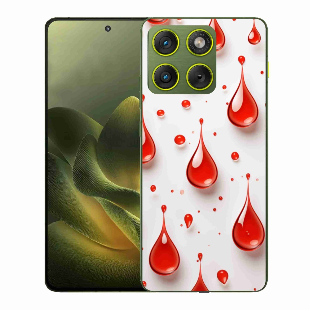 Zselés tok mmCase a Motorola Edge 70 készülékhez - piros cseppek