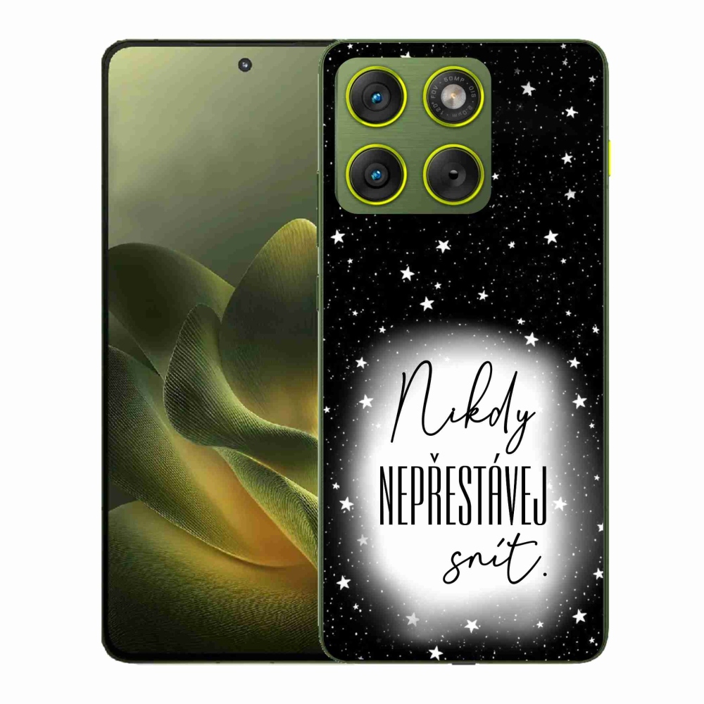 Gél borítás mmCase a Motorola Edge 70 készülékhez - Idézet 1 fehér és fekete háttérrel