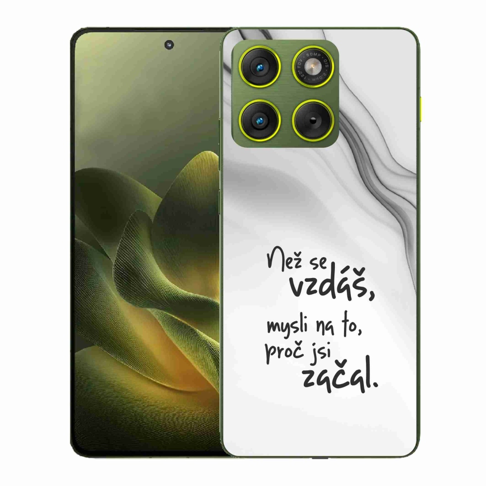 Zselés borítás mmCase a Motorola Edge 70 készülékhez - idézet 2 fehér háttér